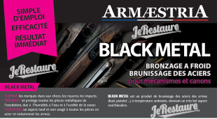 Kit bronzage noir 250 ARMAESTRIA : Dégraissant Dgrease + Bronzage noir à  froid Black Metal + Finish fixateur + microfibre + laine d'acier 100 gr